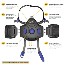 Load image into Gallery viewer, 3M™ Secure Click™ Reusable Half Mask Respirator HF-800 SD (with Speech Diaphragm)
